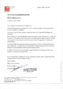 14. Letter of recommendation, Altrad Services Benelux