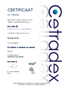 Mori’s Media, Certificaat VCU, 19040402-1